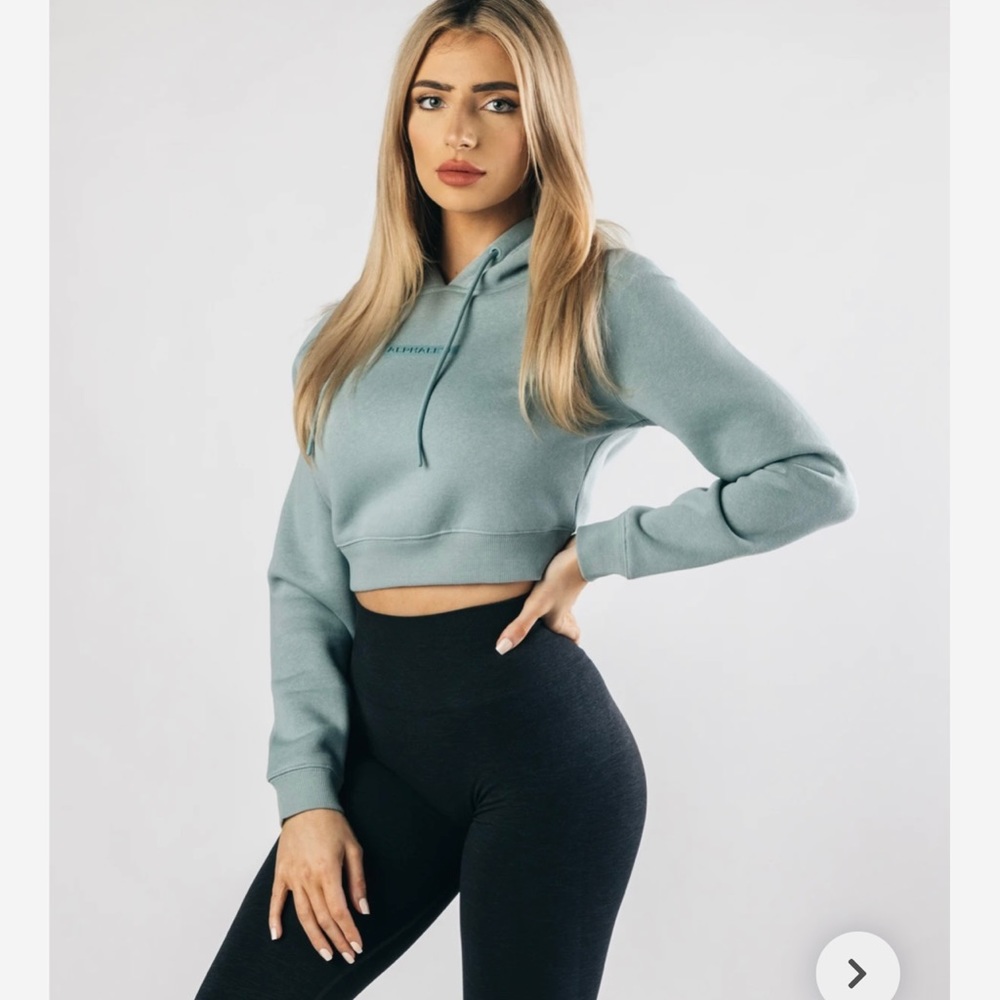 Alphalete Women's Green Cropped Hoodie